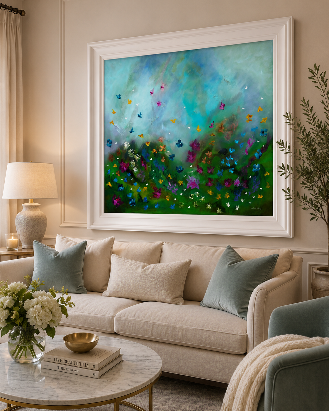 Flutter | Hand Embellished Limited Edition (ready to hang, shipping included)