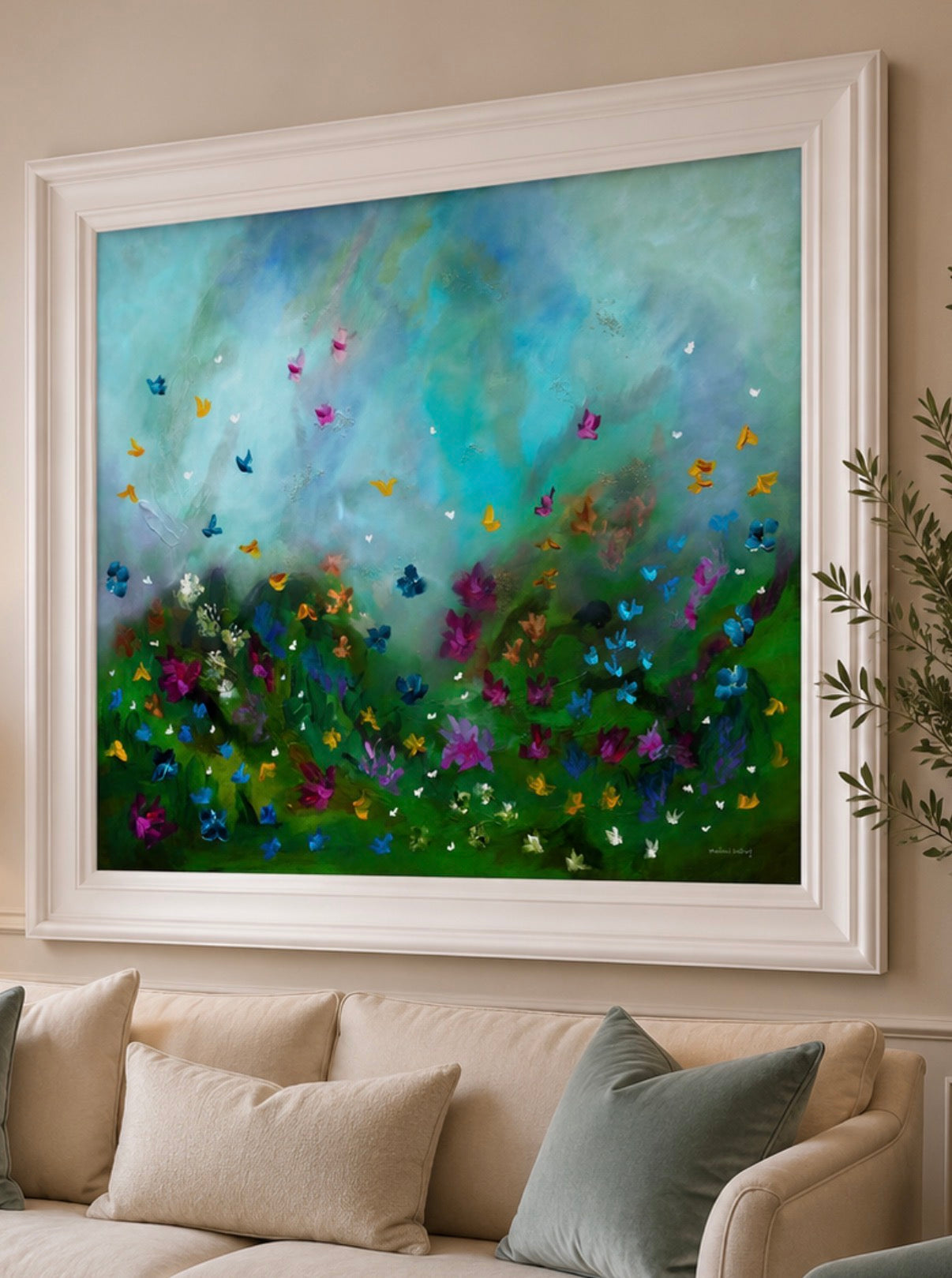 Flutter | Hand Embellished Limited Edition (ready to hang, shipping included)
